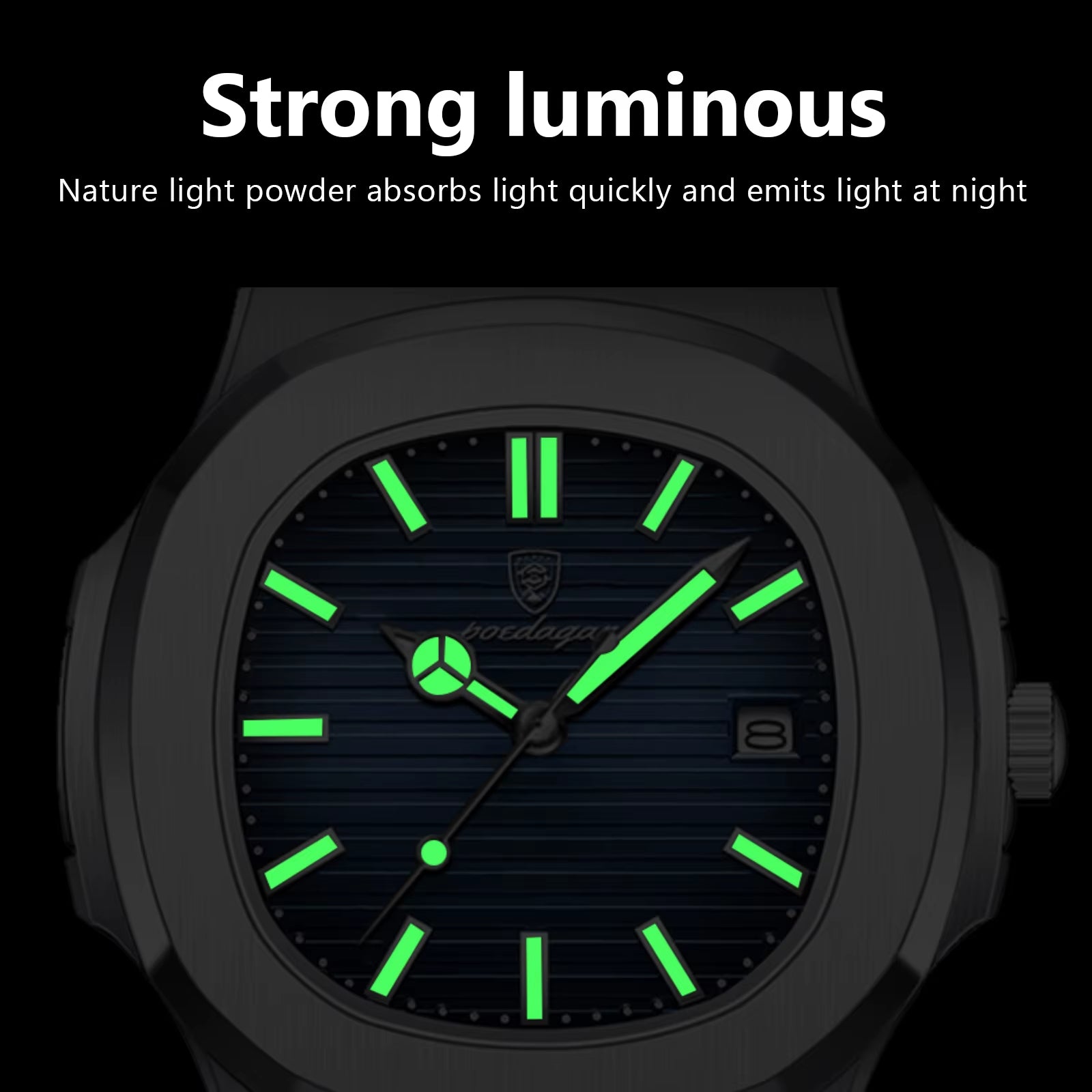 Casual Square Men'S Watch Waterproof Date Luminous Leather Man Quartz Watch High Quality Luxury Fashion Watches for Men